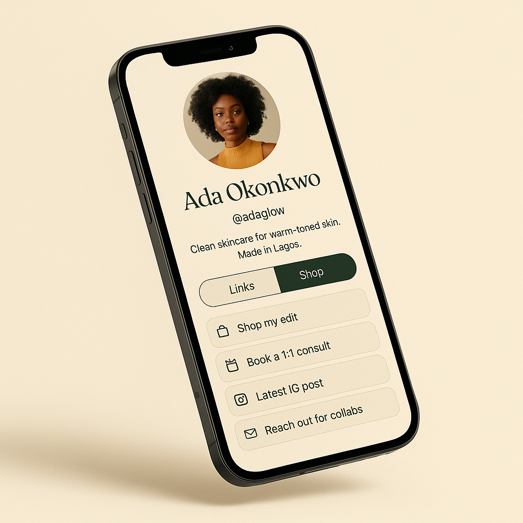 Zela link-in-bio profile preview