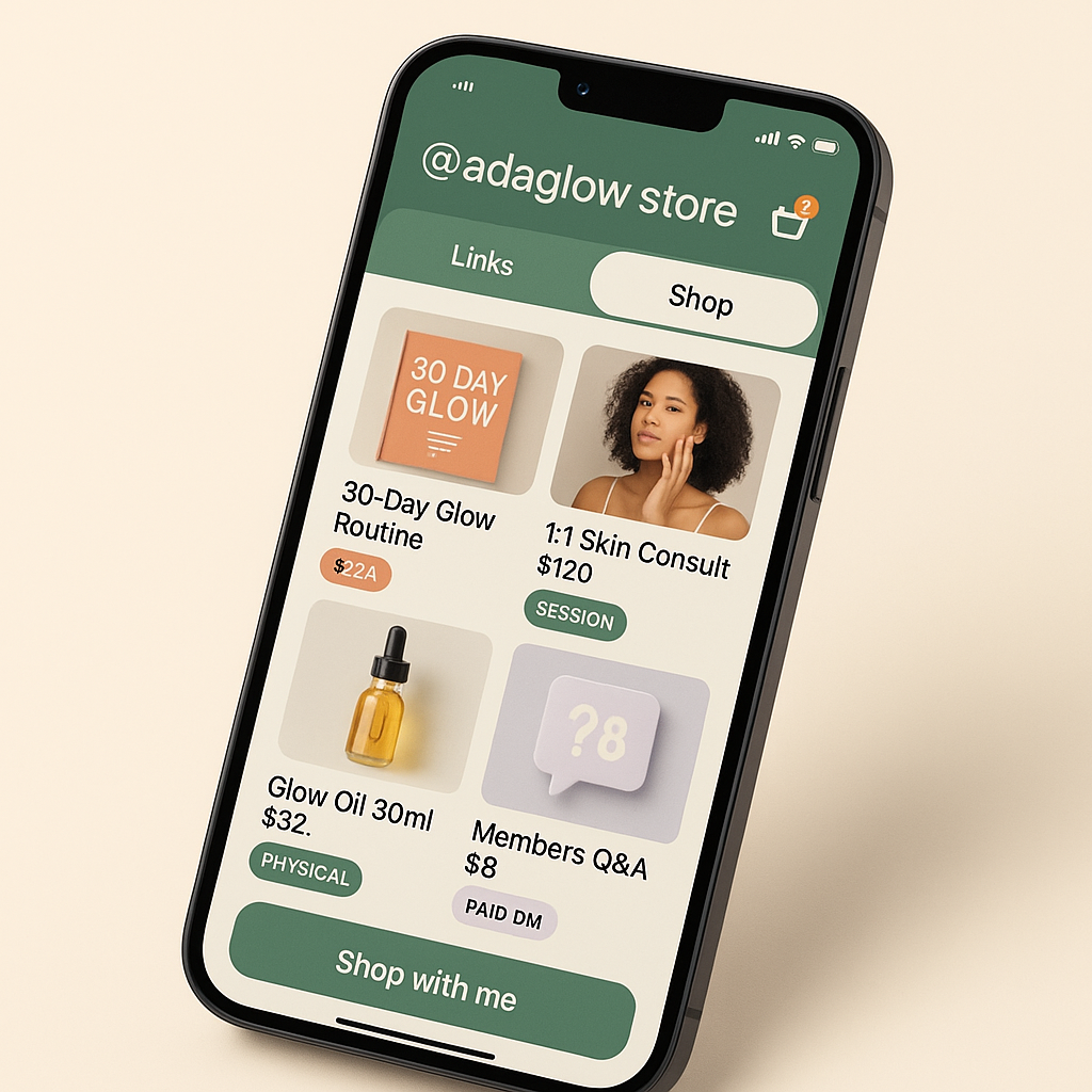 Zela storefront preview on a creator's profile
